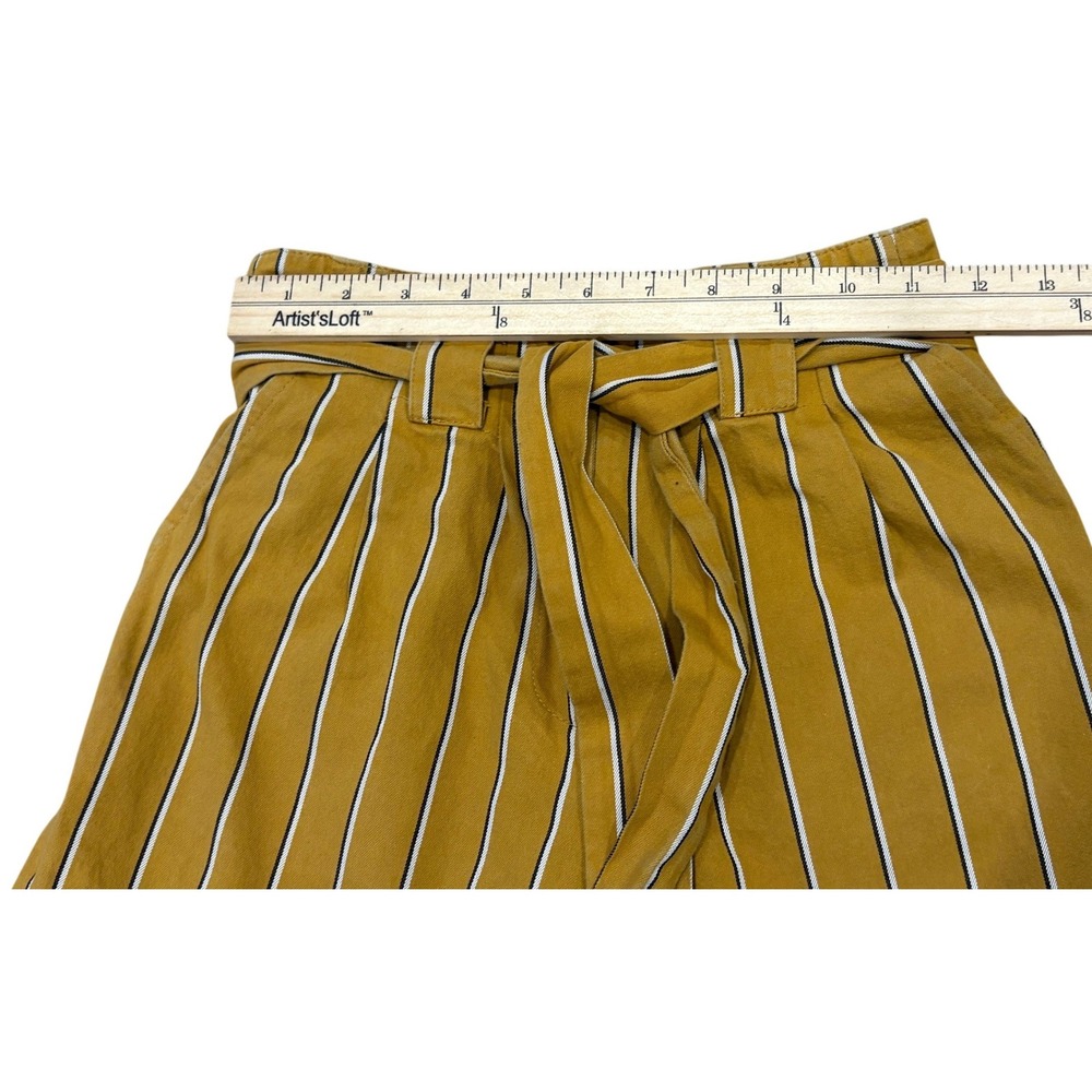 Topshop Pants Womens Size 2 Striped Paperbag Waist Tie‎ High Rise Straight Leg - Picture 4 of 9